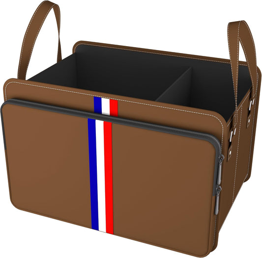 Homeve Trunk Organizer for Car, Waterproof Collapsible 3 Compartments Car Organizer, Foldable Storage for Car Accessories, Tools, Sundries for Women Men, Tote Bag (Brown, Standard)