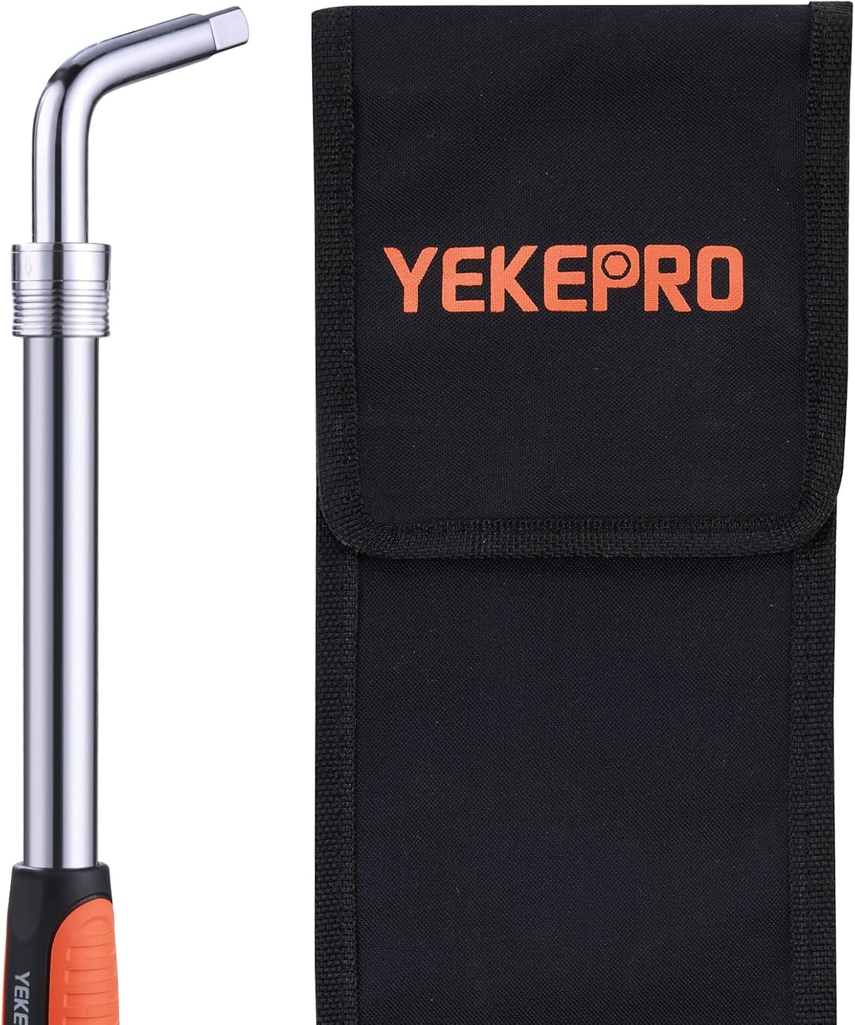 Extendable Lug Wrench with Flip Sockets, 4-in-1 Tire Tool Set