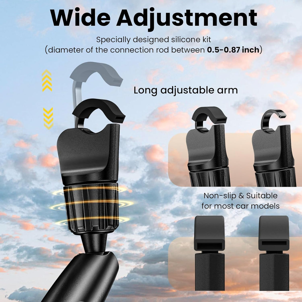 Magnetic Phone Holder for Car, Rear View Mirror Phone Holder, 360° Rotating Car Phone Mount, Compatible with iPhone 17/16/15/14/13/12 Series and All Phones with Magsafe Case or Metal Ring