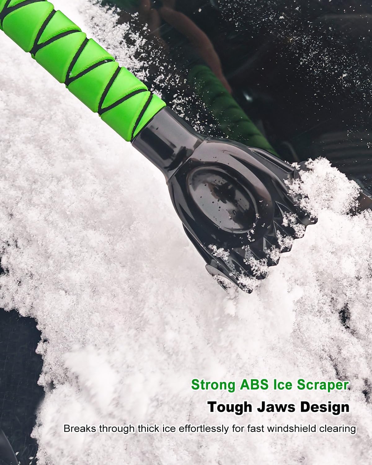 SEAAES 35.5 Inch Snow Brush for Car, Extendable Windshield Ice Scraper with Foam Grip, Snow Scraper Brush for SUV Truck Auto Jeep RV Vehicle Window