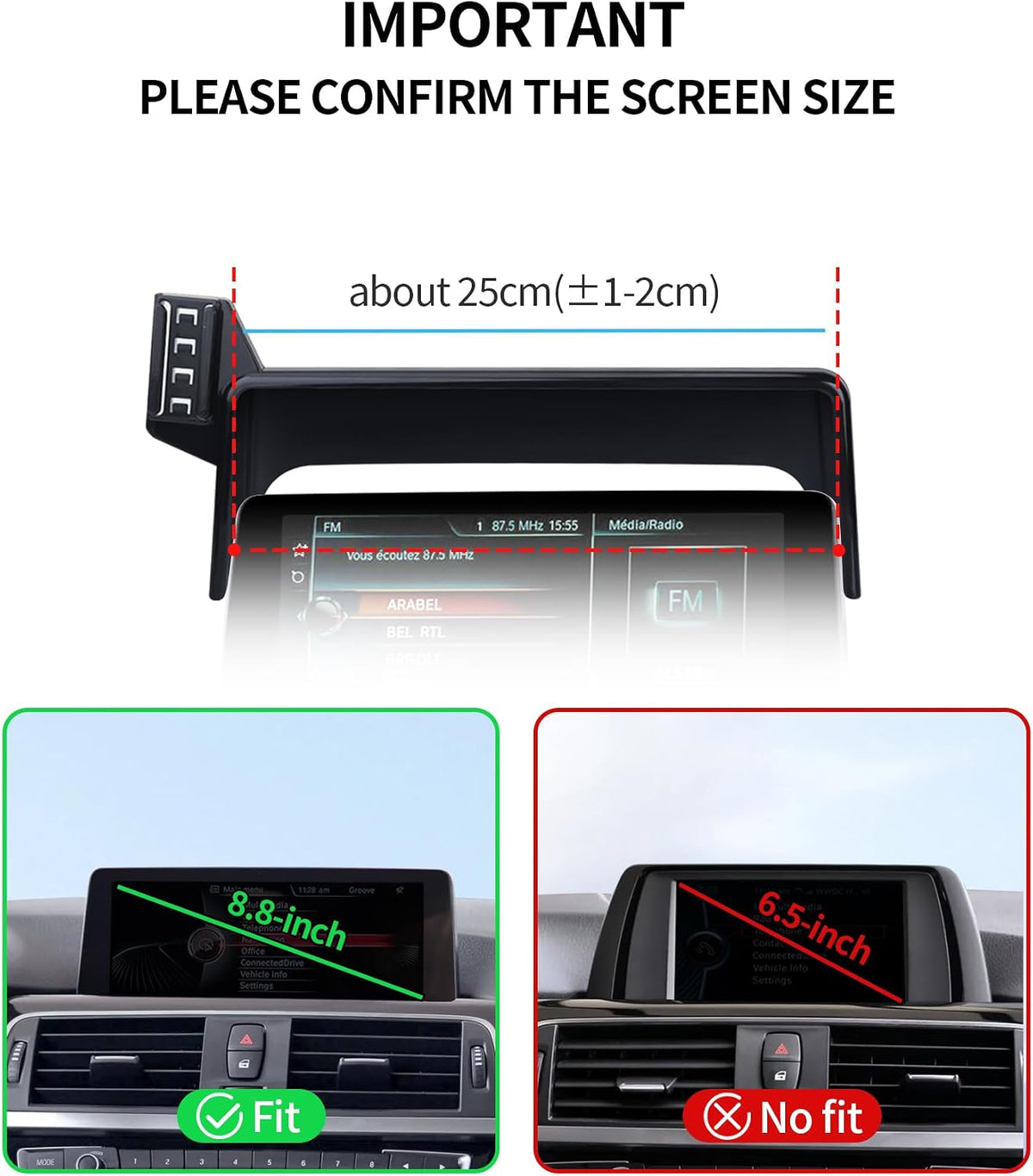 Wireless Charger Car Phone Mount for BMW 3-Series 2012-2018, 2-Series 14-21