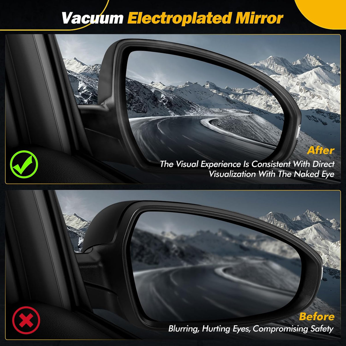 19-21 Right Passenger Side Mirror Compatible with Hyundai Tucson 2019 2020 2021, W/Blind Spot/Heated/Manual Folding/Power Glass/Turn Signal Door Mirror Replace ‎87610D3930，HY1320290 (8pins)