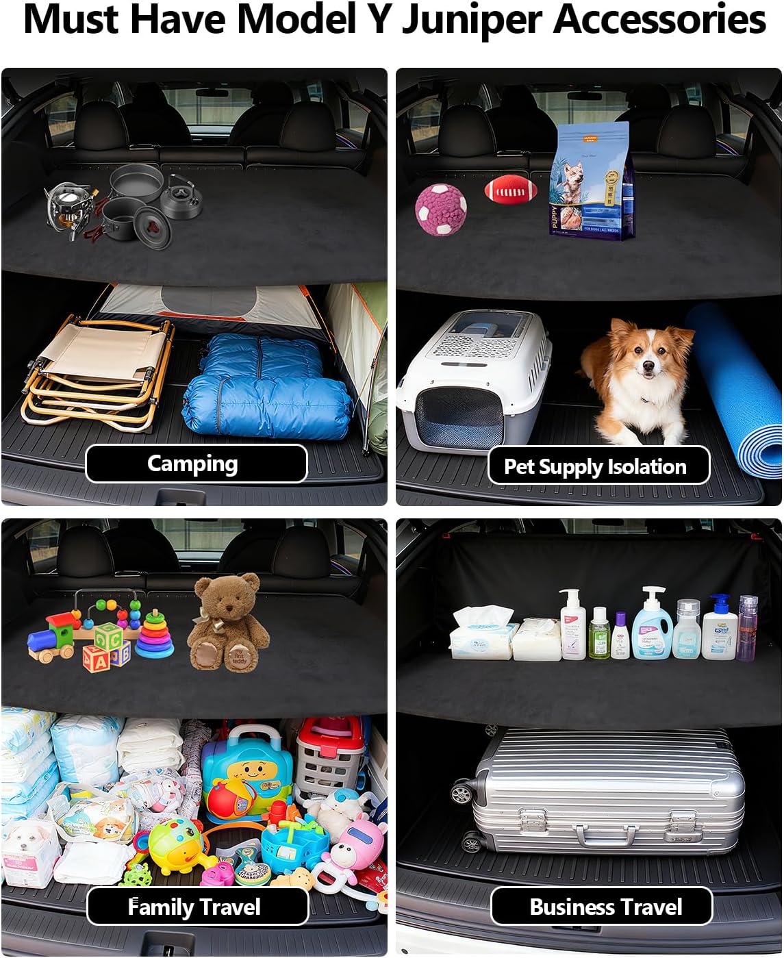 Trunk Cargo Cover for Tesla Model Y Juniper 2025 2026 Trunk Storage Board Model Y Accessories Storage Dividers Layered Partition Board Shield Shade Anti-Spy Luggage Privacy