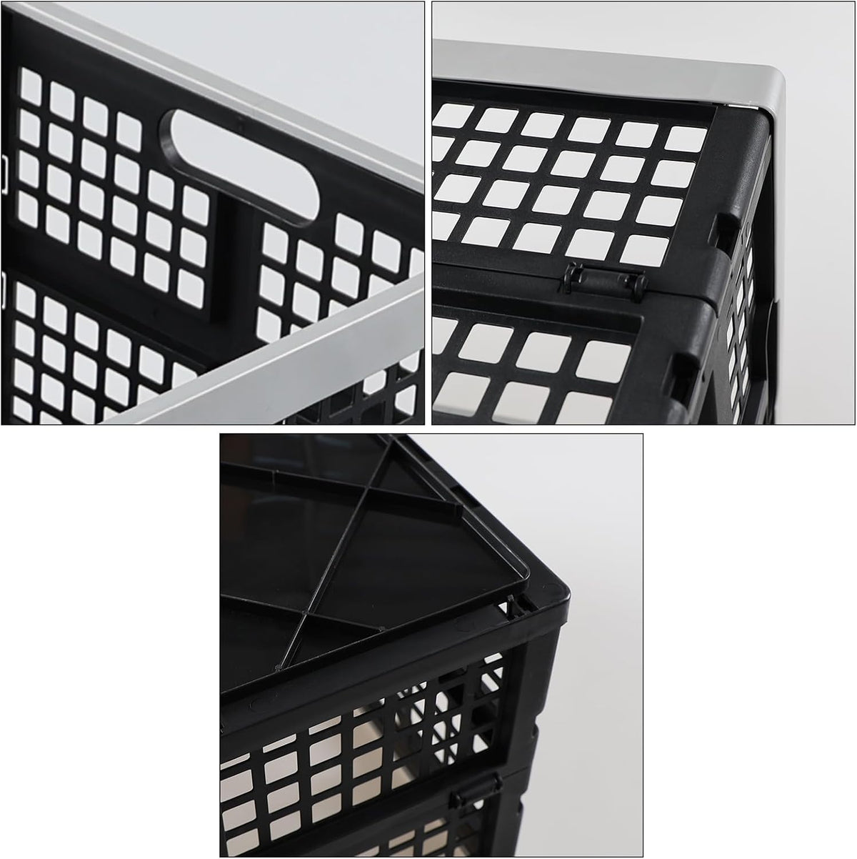 42L Collapsible Crates, Folding Storage Bins, Utility Crate 2-Pack
