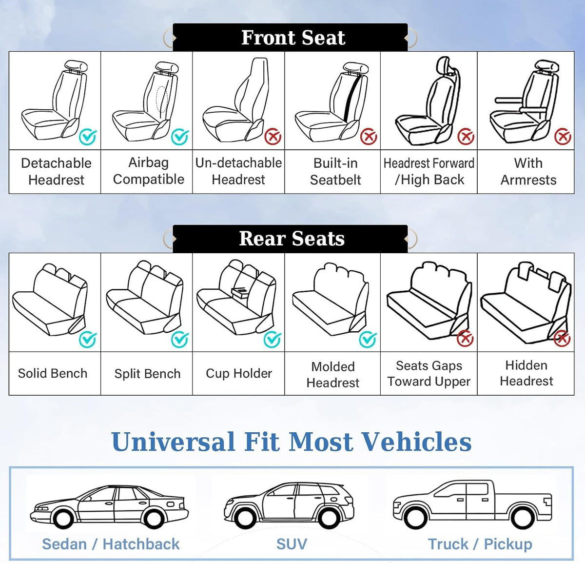 Coverado Seat Covers Front Seats, Luxury Diamond Leather Car Seat Cover, Sports Carbon Fiber Design Waterproof Car Seat Protector, Black Pink Automotive Seat Covers Universal Fit Most Cars