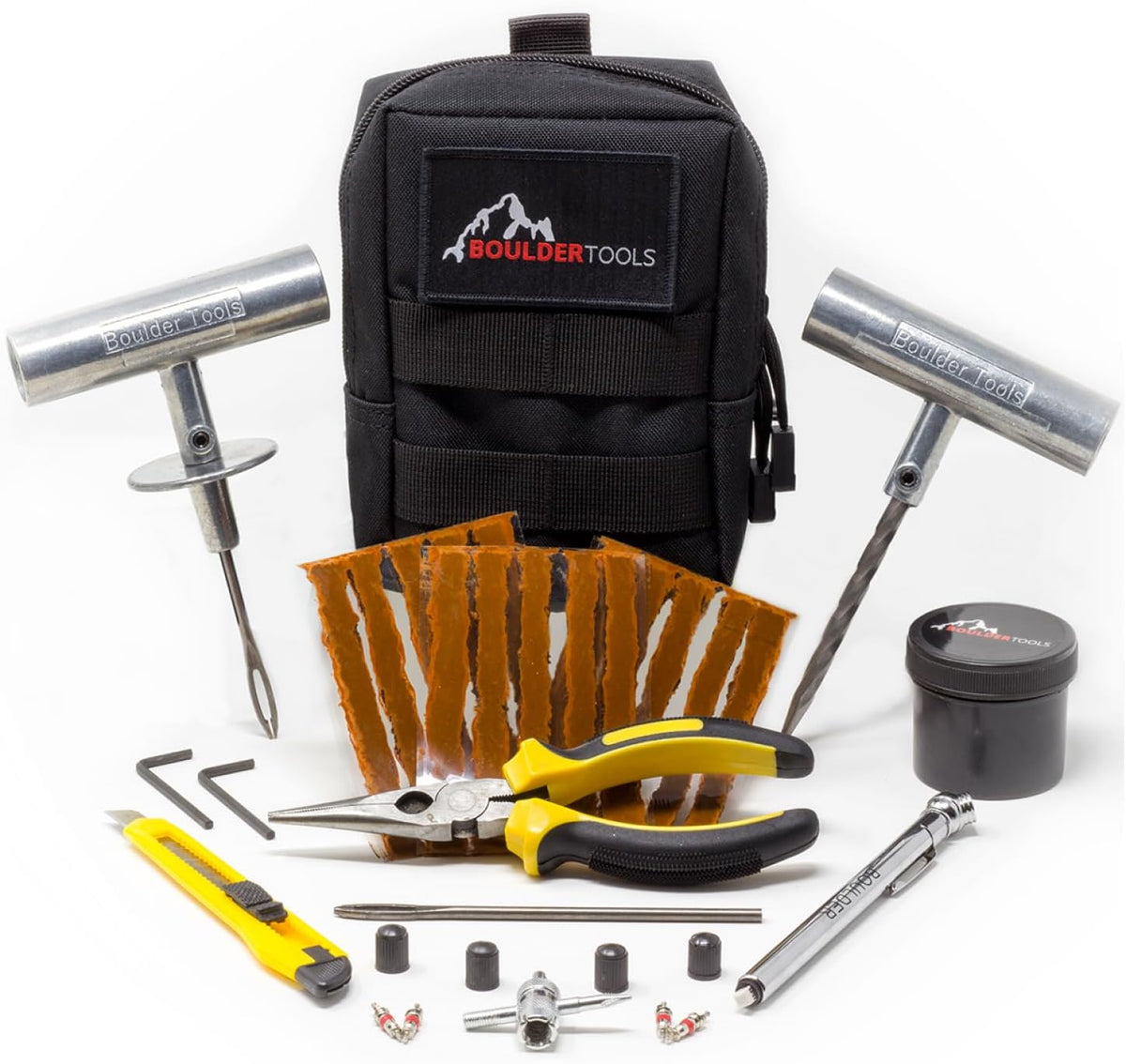 Boulder Tools Tire Plug Kit - Heavy Duty Tire Repair Kit for Tubeless Tires