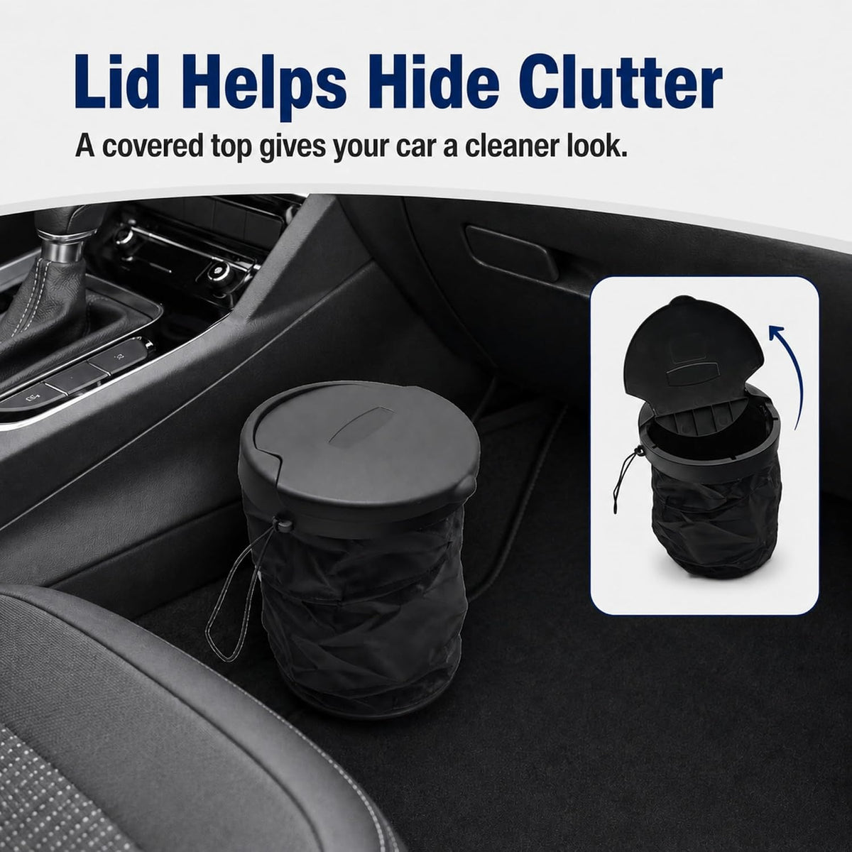Car Trash Can with Lid, Collapsible Garbage Bin for Car SUV Truck