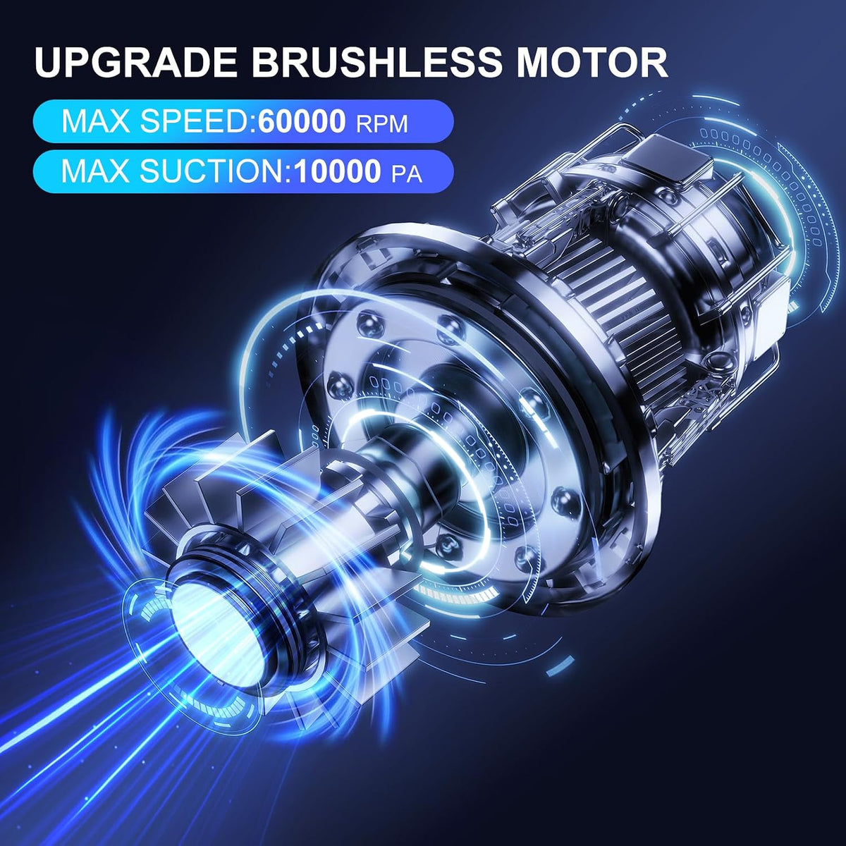 2-in-1 Cordless Handheld Vacuum, 10000Pa, LED Light for Car & Home