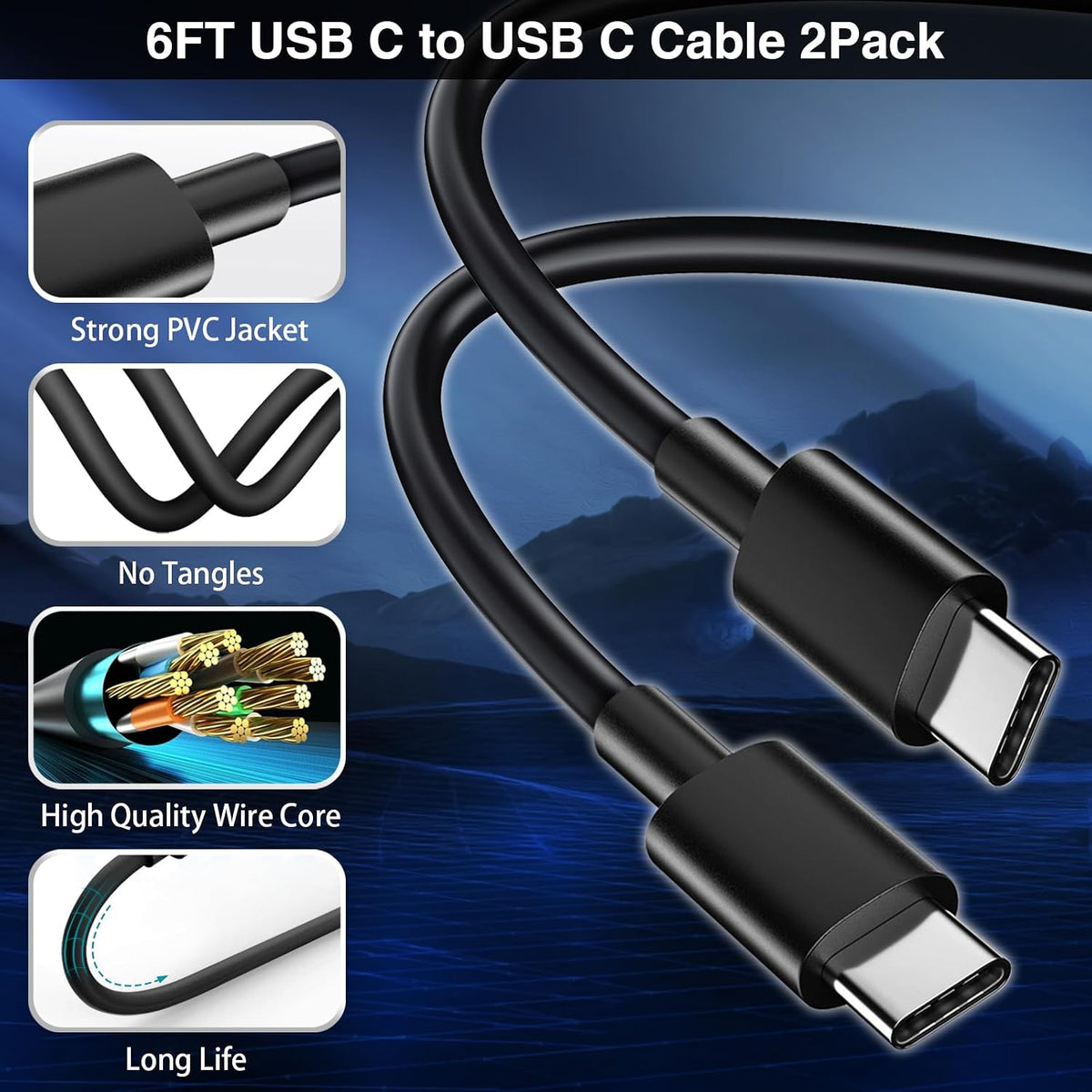 USB C Wall/Car Charger,38W Dual USB-C+USB-A Cigarette Lighter Adapter