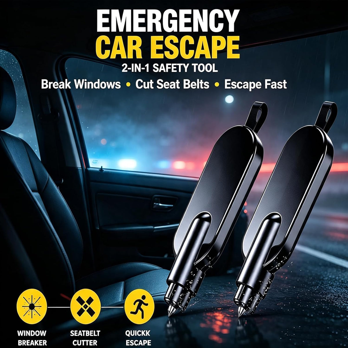 2026 Upgraded Terrastrike Car Escape Tool Under Water Breaker 2PCS