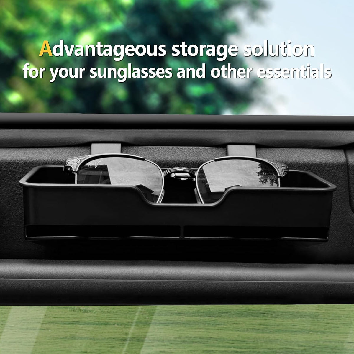 sukemichi Sunglass Holder For Bronco, Sunglasses Holder Sun Visor Organizer Sun Visor Glasses Box For Ford Bronco Accessories 2021 2022 2023 2024 2025 2 Door 4 Door