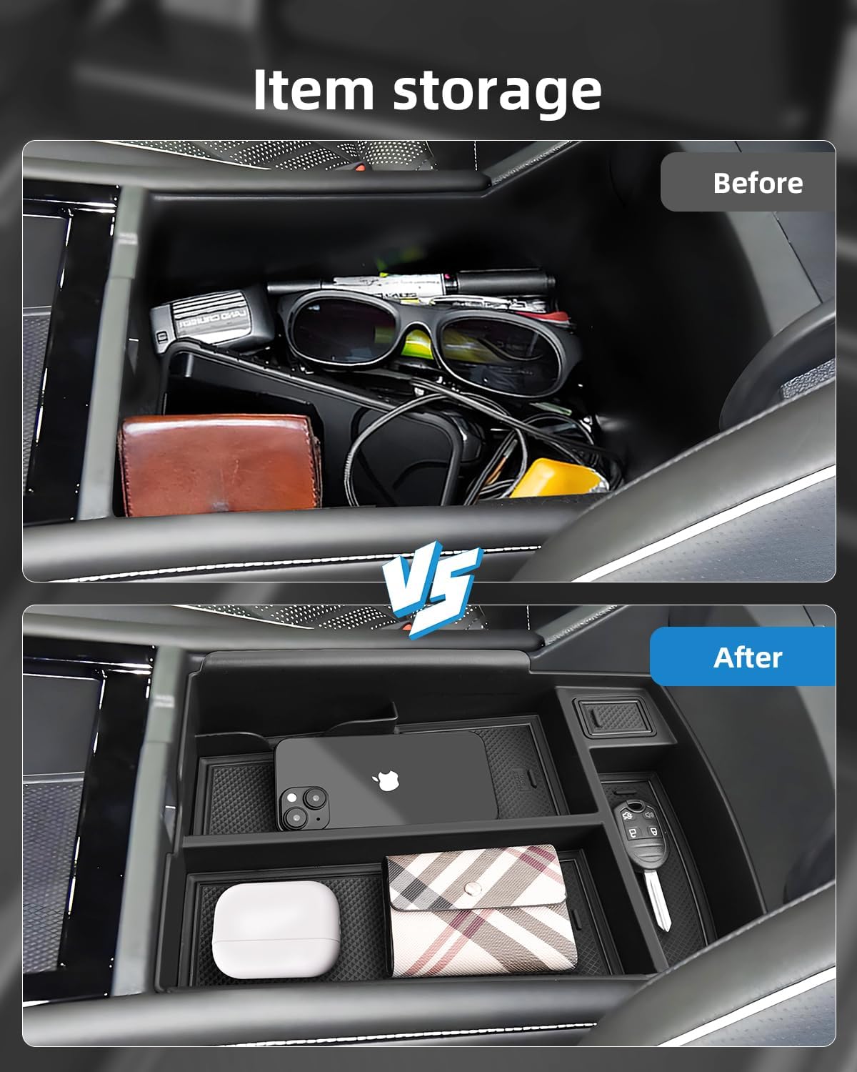 Center Console Organizer for 2025 2024 VW Atlas/Atlas Cross Sport