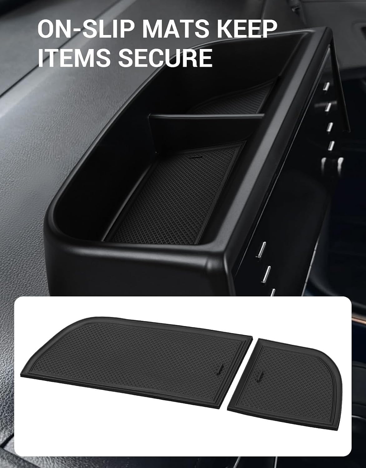 Ecarzo Dash Tray Phone Holder Compatible with 2021-2024 Toyota Sienna Interior Accessories, Hidden Storage Organizer Behind Screen Sunglass Tissue Holder（Not Fit 2025 Sienna）