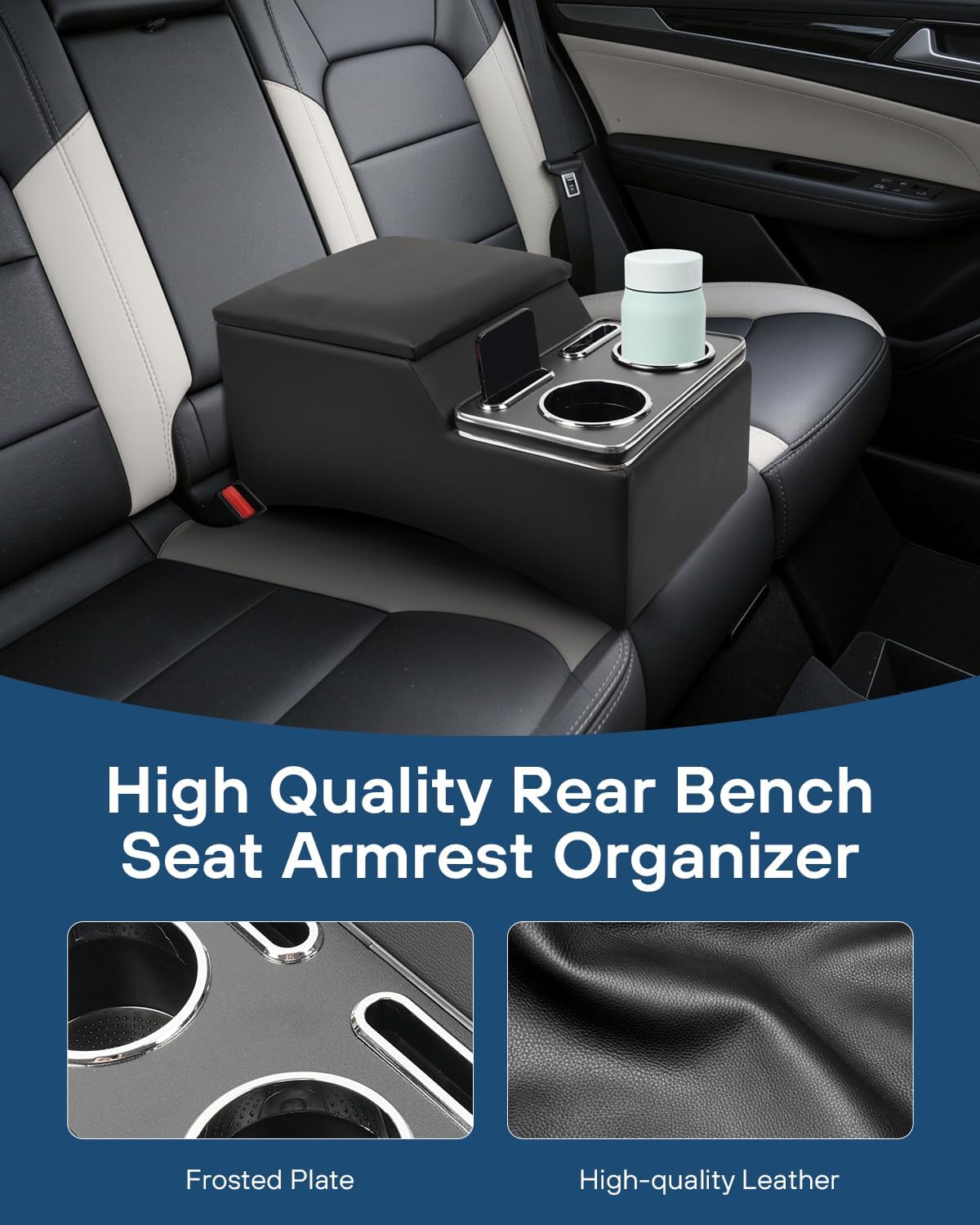 Bench Seat Center Console Organizer, Cup & Phone Holder, Universal