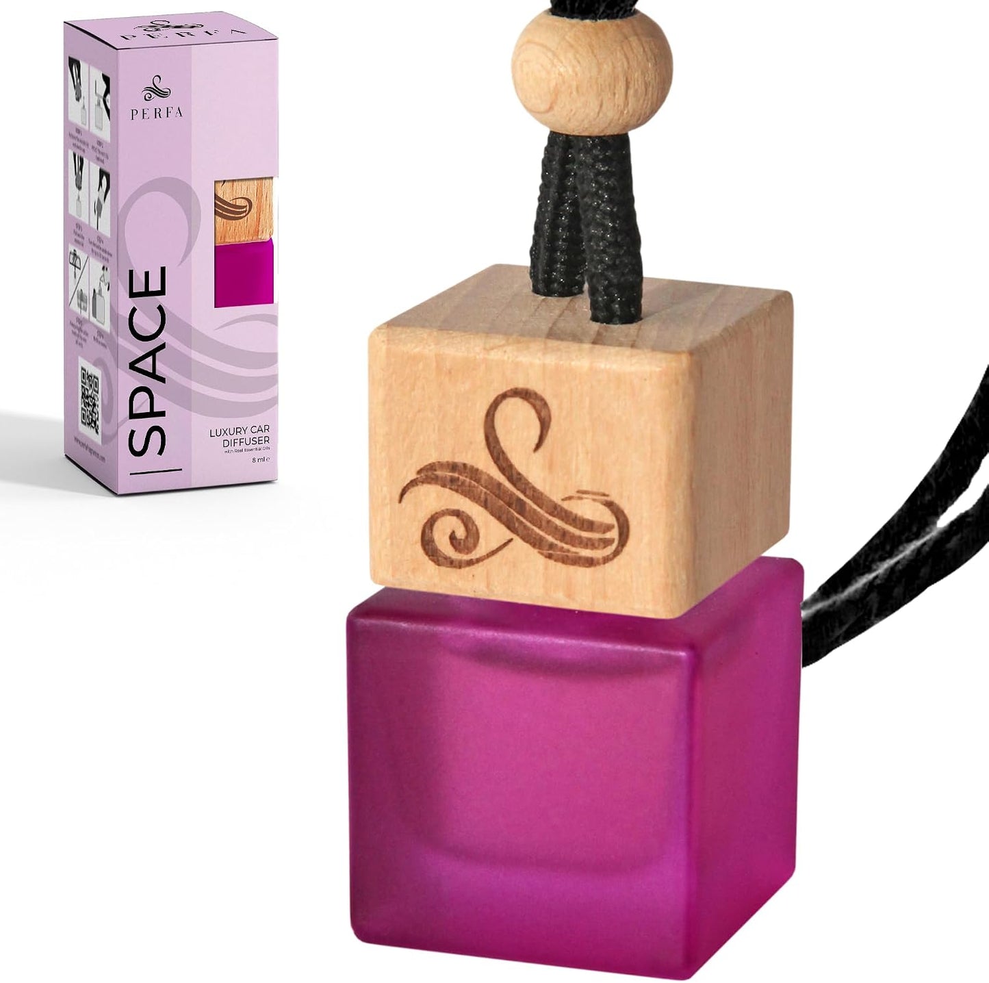 Alien Perfume Car Air Freshener for Women - Over 60 days of Fragrance - Car Fresheners with Vent Clip and Wooden Cap - Long Lasting Hanging Car Scent - Odor Eliminating Technology - Space by Perfa