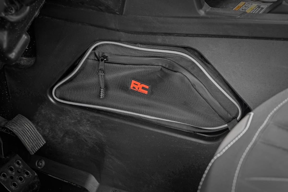 Rough Country Center Console Storage Bag for Polaris General XP4 1000 2016+ - Water & Dust Resistant UTV Storage Organizer with Dual Zippers