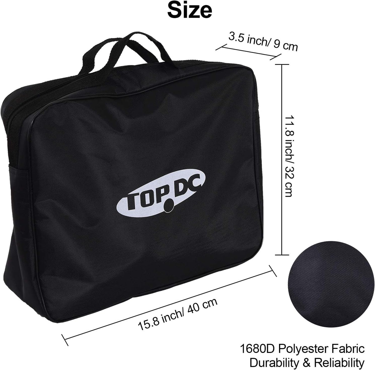 TOPDC Jumper Cable Bag, Large Tool and Cord Storage Organizer with Zipper