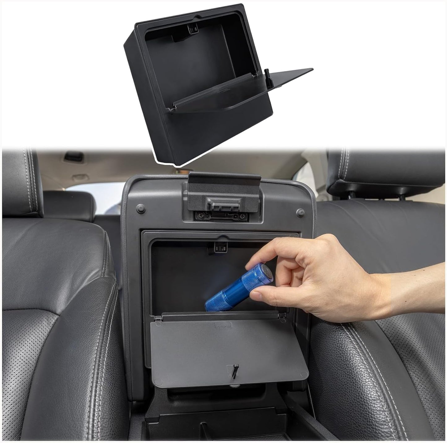 JKCOVER Center Console Hidden Organizer Compatible with Toyota 4Runner 2025 2026 Box Accessories Armrest Secret Compartment One-Touch Hidden Storage Box