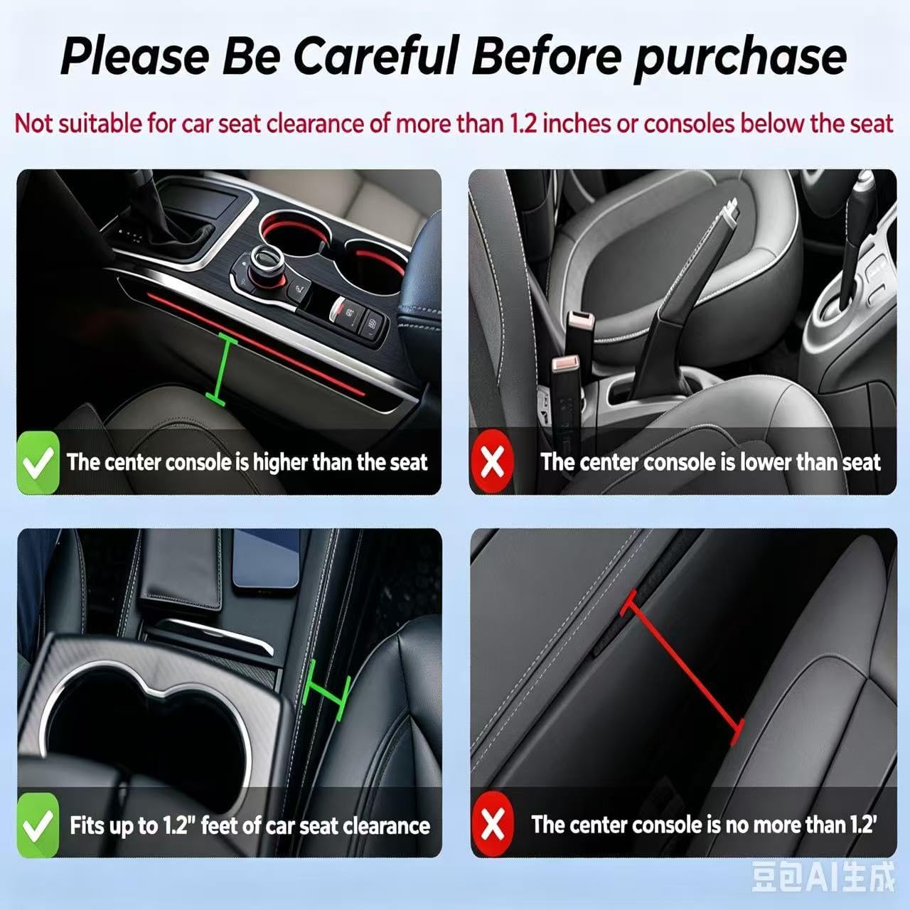 Car Leather Cup Holder Gap Bag for Mobile Phones Glasses Keys Cards Seat Gap Storage Box (2 Pack, Black)