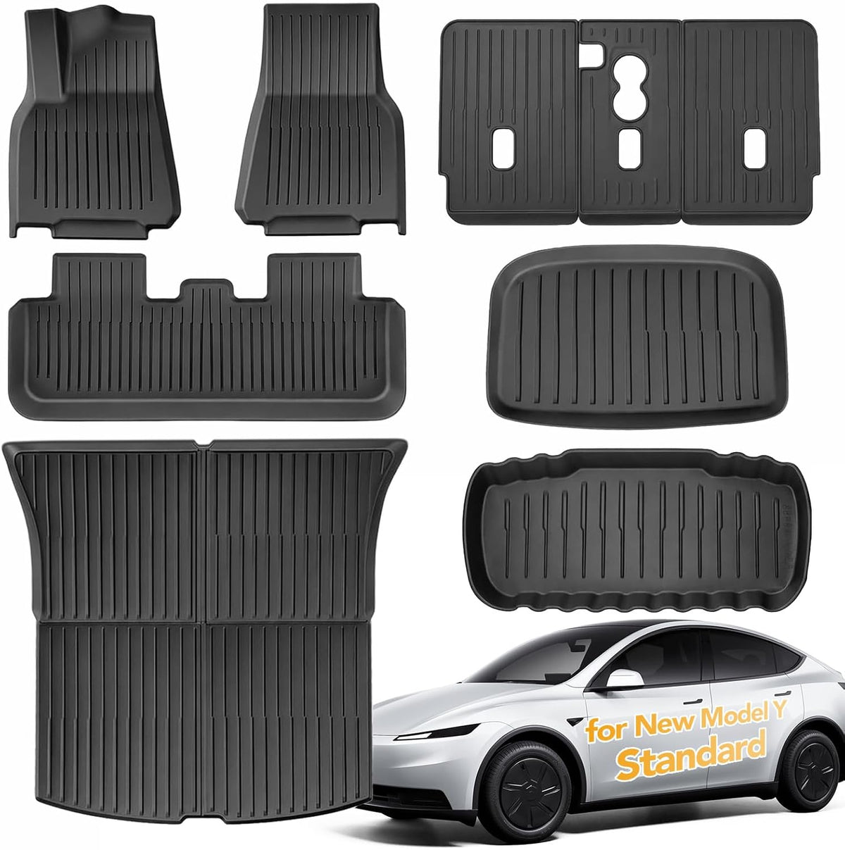 SUPER LINER Tesla New Model Y Standard Floor Mats 2025 2026, TPE 9PCS