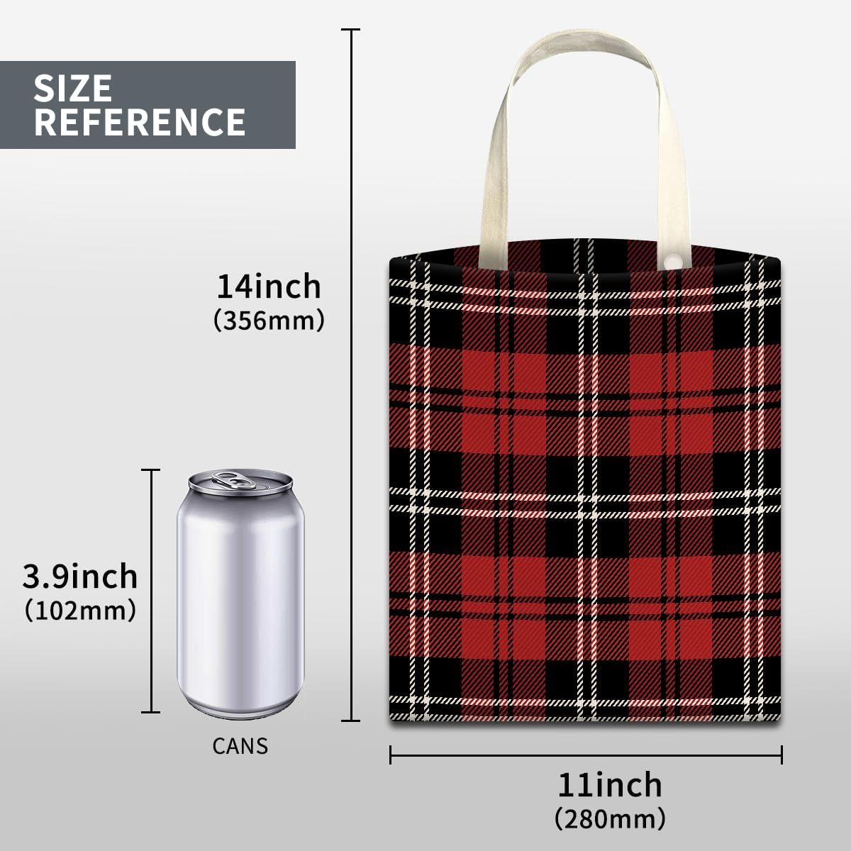 Car Trash Can, Hanging Car Organizer and Storage Bag, Trash Bin for Vehicle, Travelling, Camping Black and Red Checkerboard