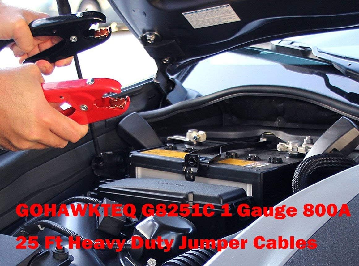 Heavy Duty Booster Jumper Cable1 Gauge x 25 Ft. x 800A Heavy Duty for Car Van Truck G8251C