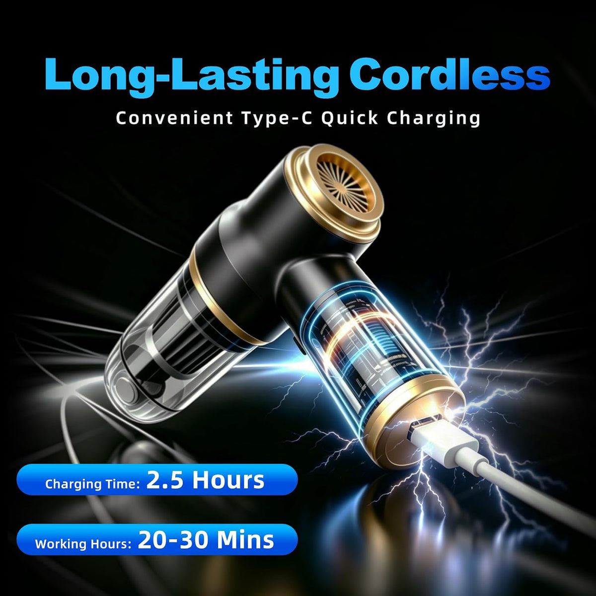 TFN 15kPa Cordless Car Vacuum, Handheld Car Vacuum with Blow & Suction, Portable Vacuum Cleaners with Washable Filter for Car, Pet Hair and Office