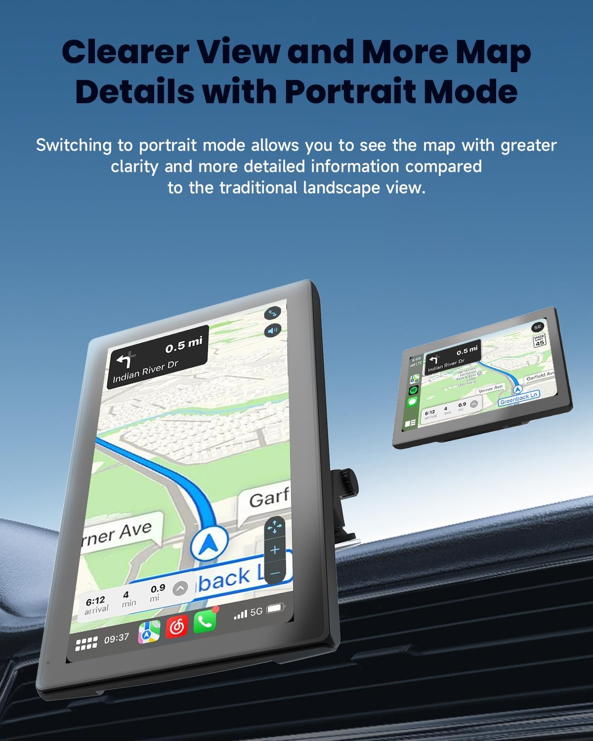 CarPlay Screen with Android Auto, CL798 7'' Portable Touchscreen,