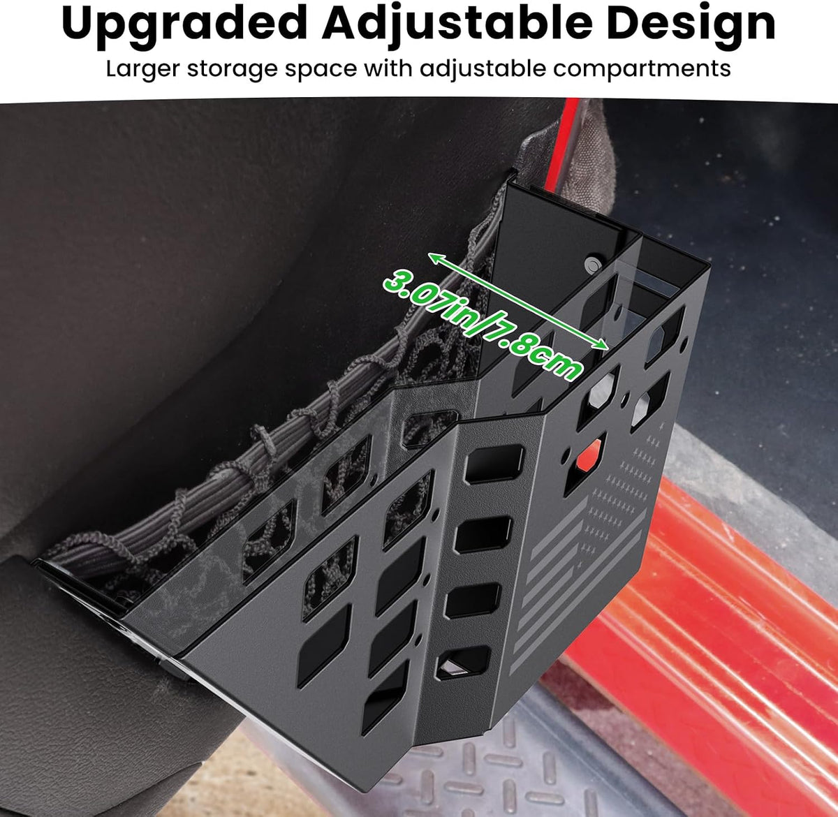 DIAMOOKY Metal Front Door Pocket Storage Box for Jeep Wrangler JK JKU