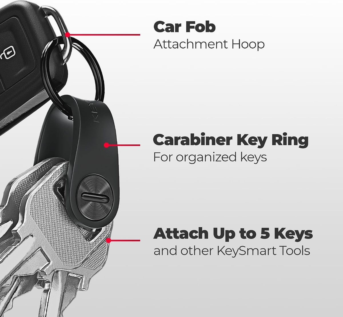 KeySmart Mini - Keychain Key Holder - Compact Key Organizer for Key Chain, Clutter-Free Minimalist Compact EDC Key Chains