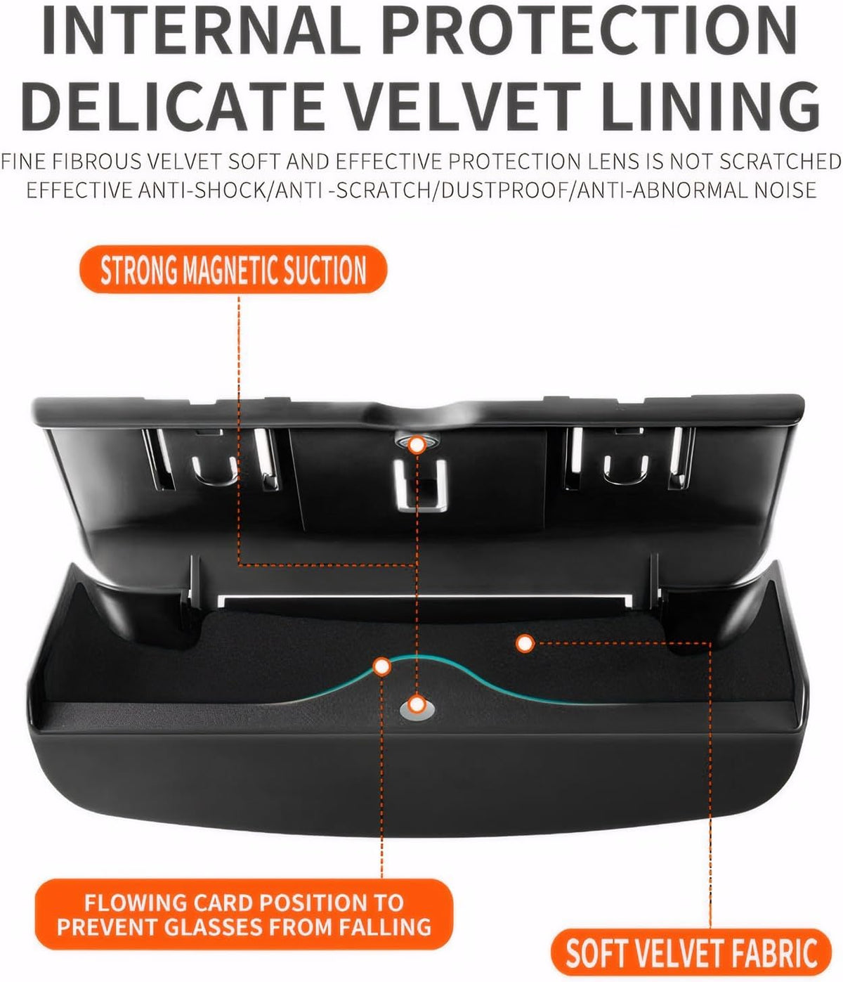 Sunglasses Holder for Car, Universal Car Visor Glasses Storage Case, Auto Eyeglasses Organizer Protective Box with Hidden Magnetic Closure, Vehicle Visor Accessories