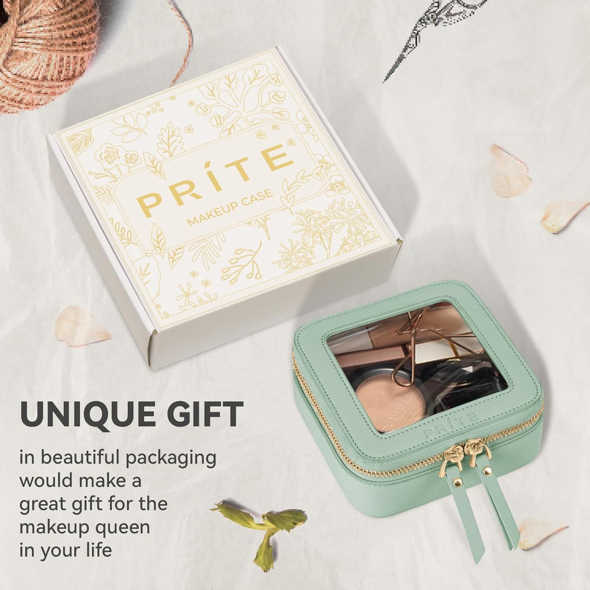 Prite Clear Makeup Bag Small Travel Cosmetic Case Toiletry Bag for Women
