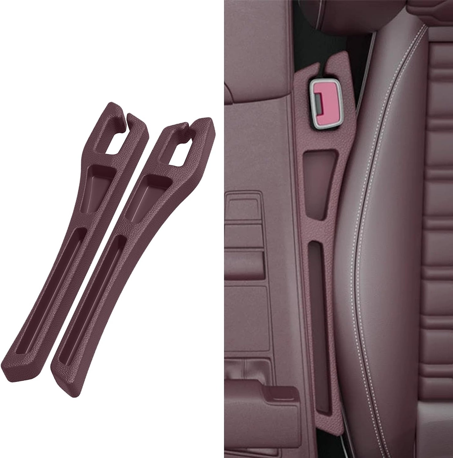 2PCS Car Seat Gap Filler Organizer,Multifunctional Car Gap Filler Organizer Storages Function ,Universal Console Catcher Between Seats Cars Interior Accessories (Balck)
