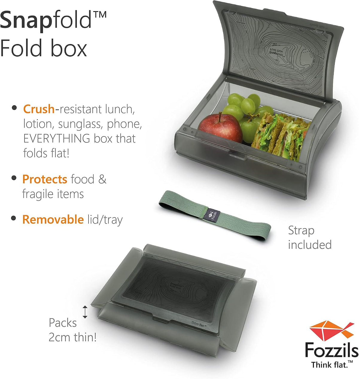 Fozzils Snapfold Fold Box Light Grey/Grey