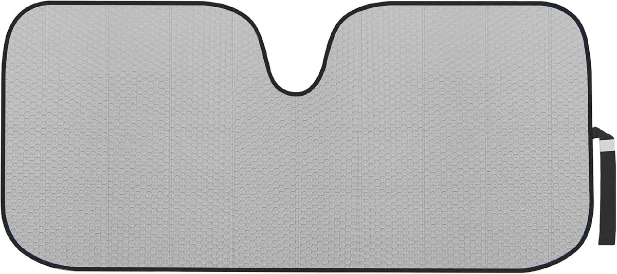 Motor Trend Gray Accordion Folding Car Windshield Sun Shade - Blackout Sun Visor for Car Windshield - Foldable Jumbo Sunshade and Front Window Truck Sun Screen for UV Sun Protection - 66 x 27