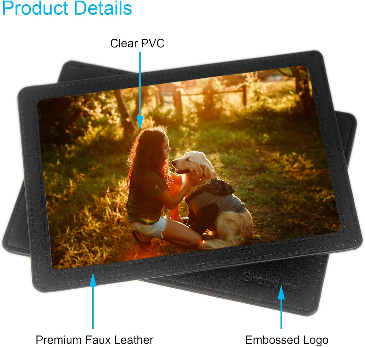 Car Picture Frame, Leather Vehicle Sun Visor 4x6 (Standard 6 Inches) Photo Holder Displays Both Horizontally and Vertically by Srandme (1pcs, Black)