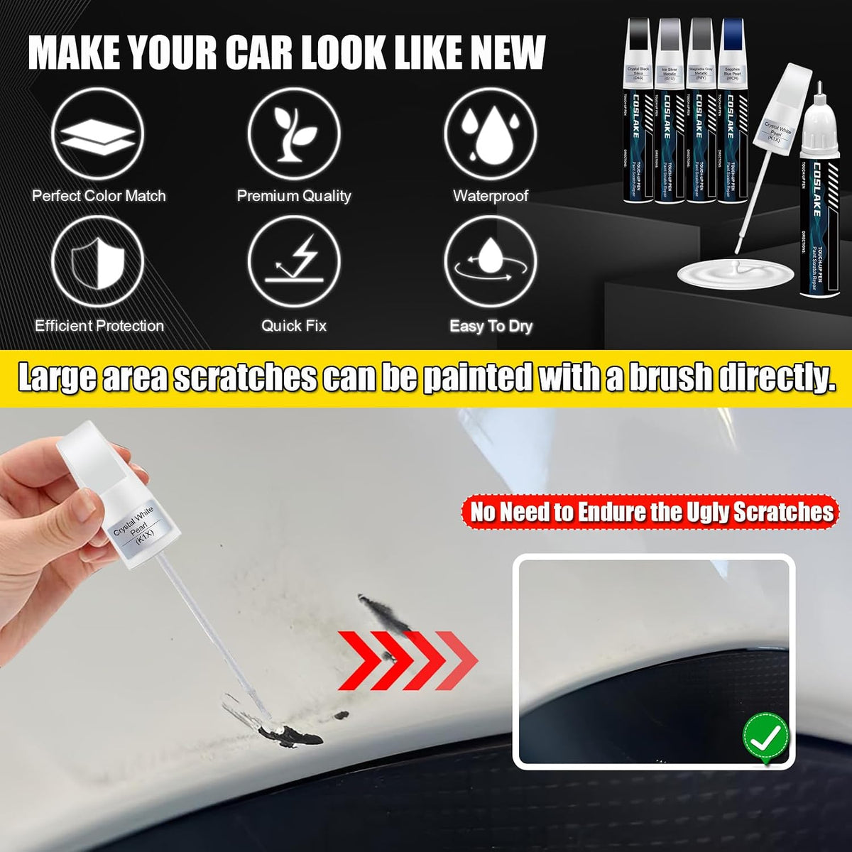 Car Touch Up Paint(Crystal Black Silica(D4S)) for SUBARU