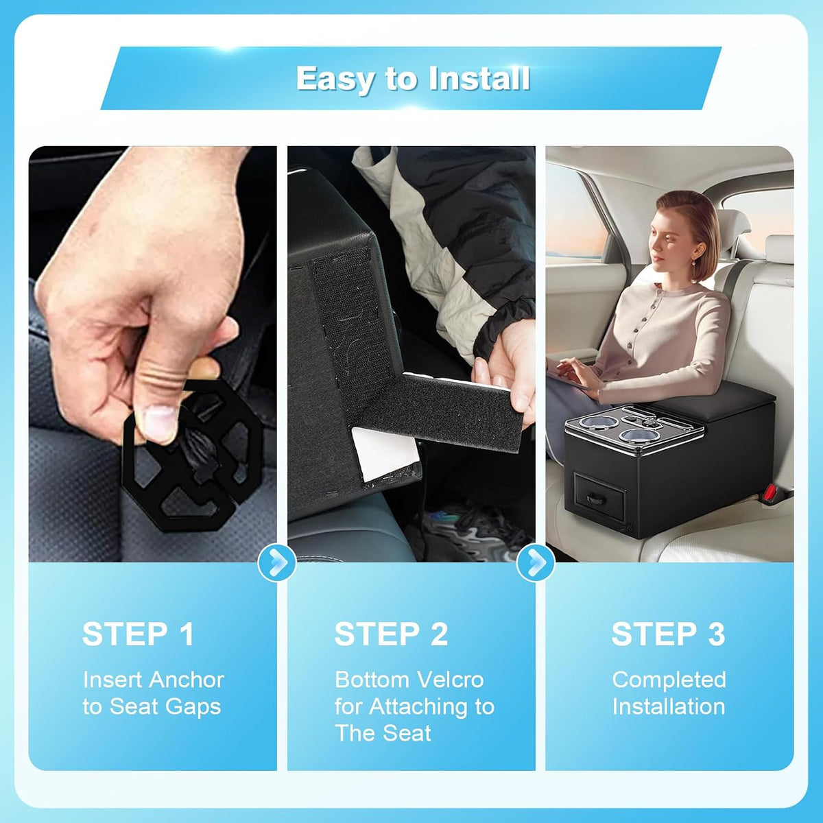 Center Console Universal for Trucks, Minivans, and SUVs with Chairging