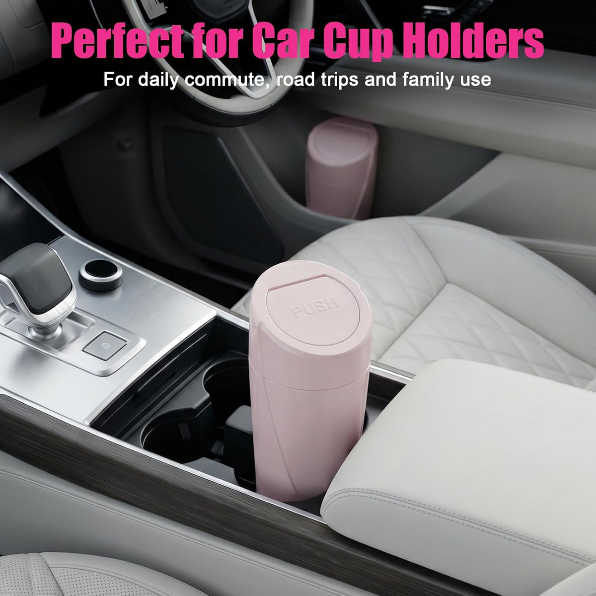 Car Trash Can, 2 Pack Leakproof Mini Garbage Bin with Lid, 40 Bags
