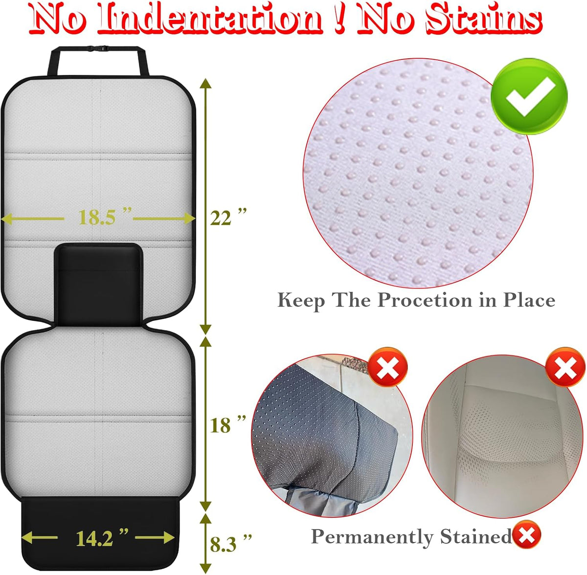 Meolsaek Car Seat Protector for Child Car Seat，Non-Slip Backing No Imprints