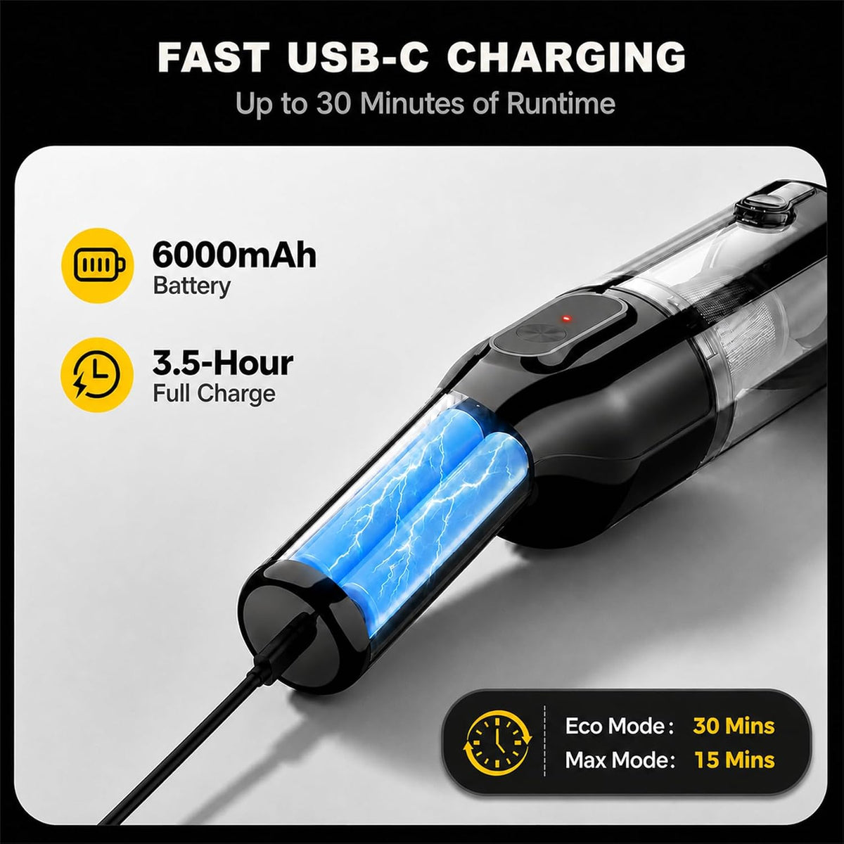 dormzie Car Vacuum Cleaner, Handheld Vacuum for Car Home Office Pet