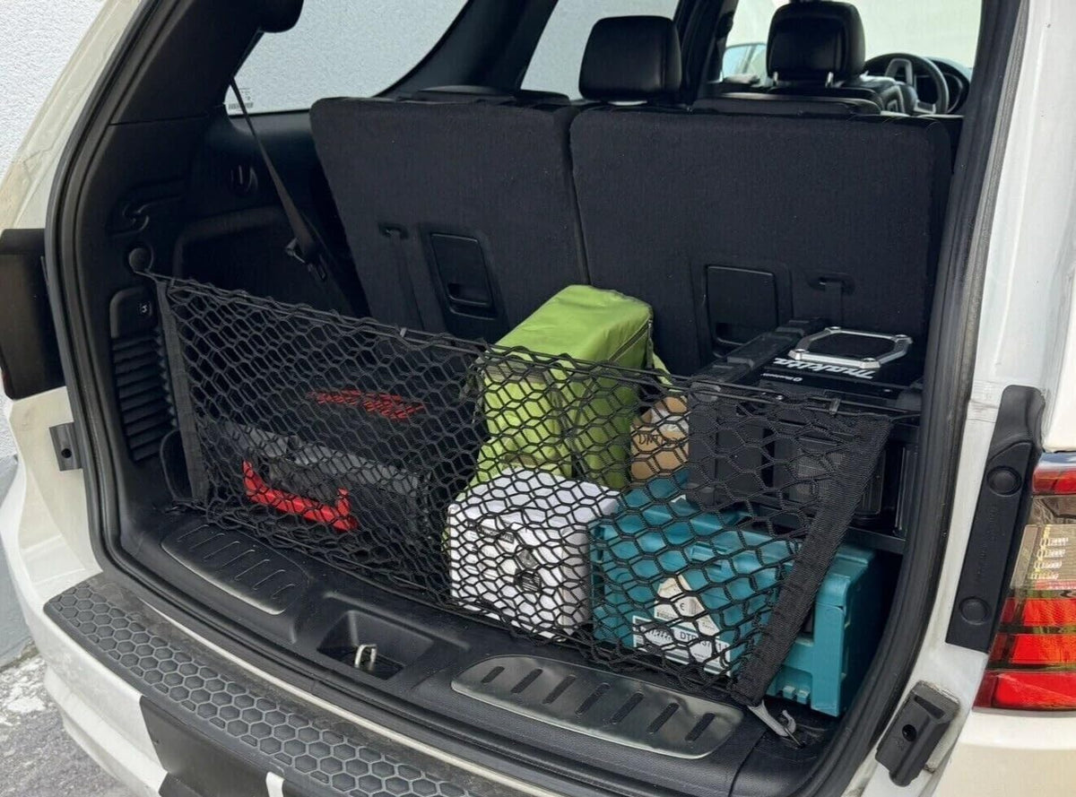 Rear Trunk Organizer Cargo Net for Dodge Durango 1998-2026 – Envelope Style Cargo Net for SUV – Premium Mesh Car Trunk Organizer Vehicle Carrier Storage– Compatible with Dodge Durango