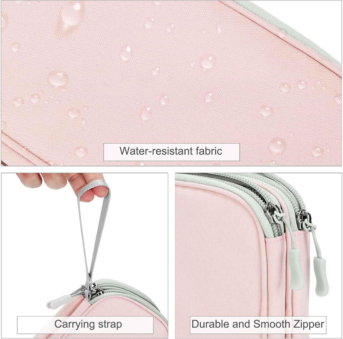 FYY Electronic Organizer, Travel Tech Pouch Bag, Large, Light Pink