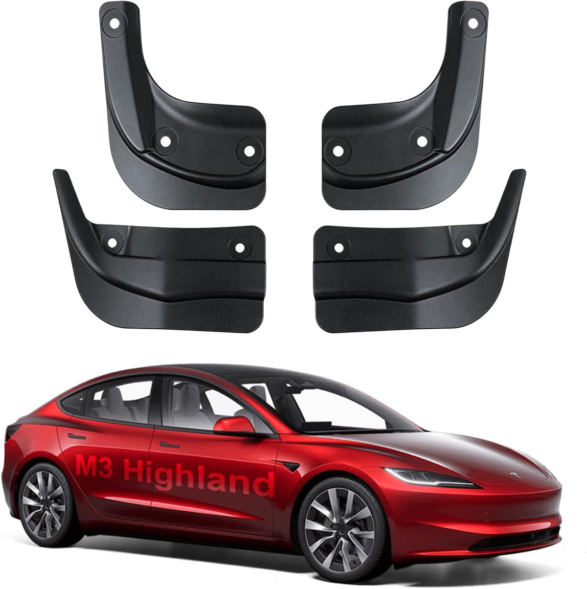 2025-2026 New Model Y Juniper Mud Flaps - 3D Laser Scanned PP-TPE Military-Grade Material No-Drill Aerodynamic Protection Accessories for Tesla Owners