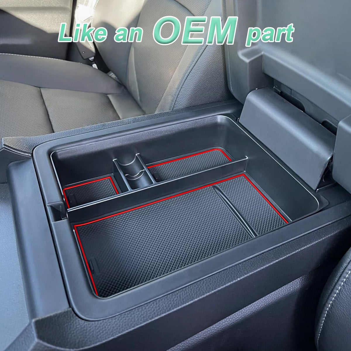 PIMCAR Center Console Organizer for 2023-2026 Honda Pilot, 2024-2026 Honda Ridgeline/Passport Upgrade Design Tray Accessories Interior Armrest Box Divider ABS Plastic Material-Red Trim