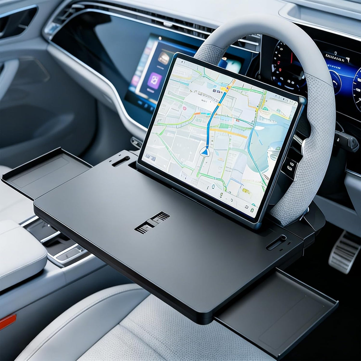 Steering Wheel Tray, Car Steering Wheel Desk for Laptop, Car Seat Stand Trays for Standard Round Steering Wheels, Multipurpose Car Table for Laptop, Eating Food