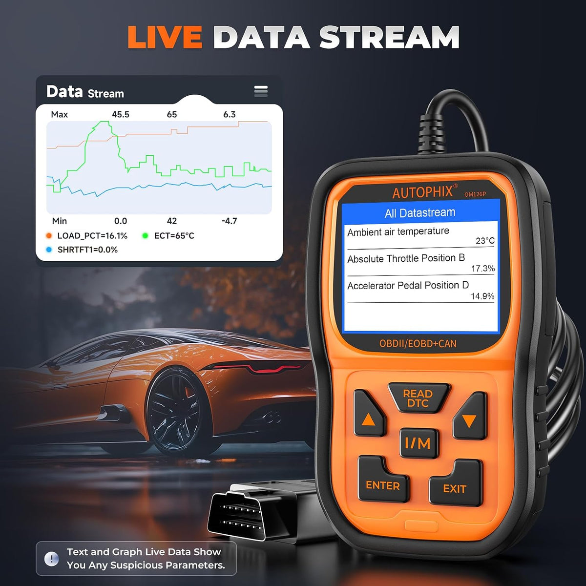 AUTOPHIX OM126P OBD2 Scanner, Check Engine Light Code Reader for OBD2 Cars