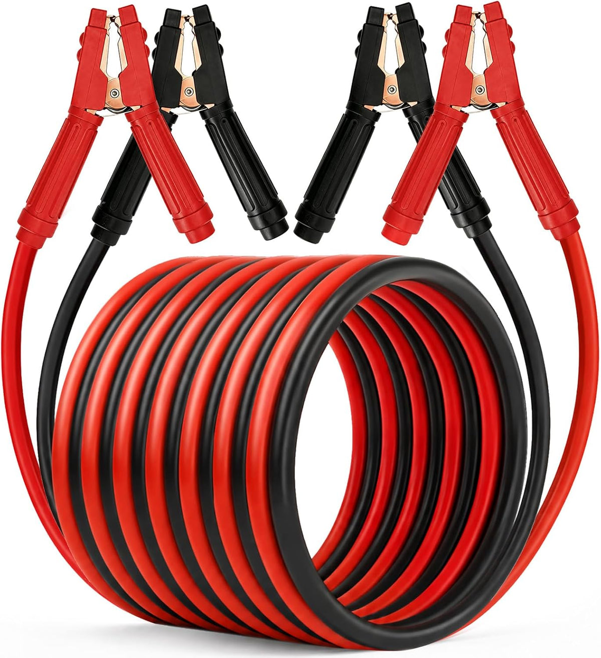 FIERYRED 1 Gauge 25 FT Quick Connect Jumper Cables, 1000A Heavy Duty Booster Cables with Travel Bag，Battery Jumper Cable for Truck, Diesel Trucks, SUV and Car