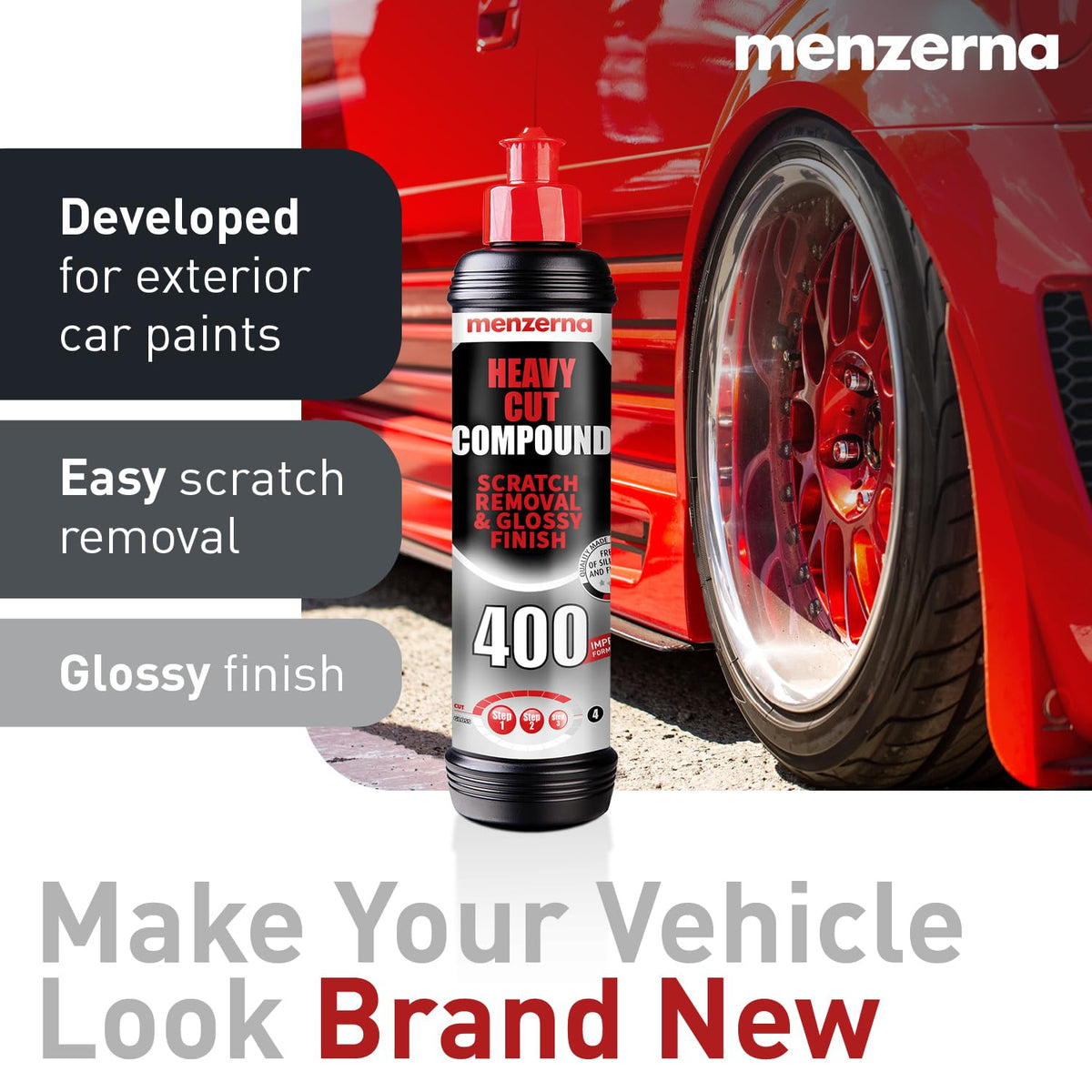 menzerna Heavy Cut Compound 400 Car Polish I Scratch Repair I 8 oz