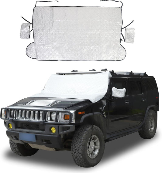Windshield Snow Cover Fit for Hummer H2 2003-2009, Front Windshield Cover for Ice and Snow, Auto Extra Thick Windshield Ice Cover Protects Windshield Wipers from Rain, Sun, Frost(Fit for H2)